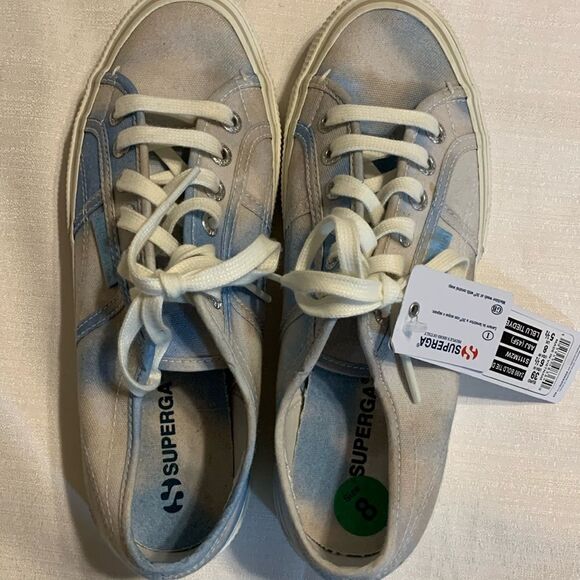 Superga Size 8 blue/white/gray tie dye sneakers - Picture 1 of 10